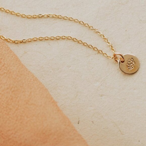 July Lotus Birth Flower Charm Pendant Necklace - Picture 3 of 15